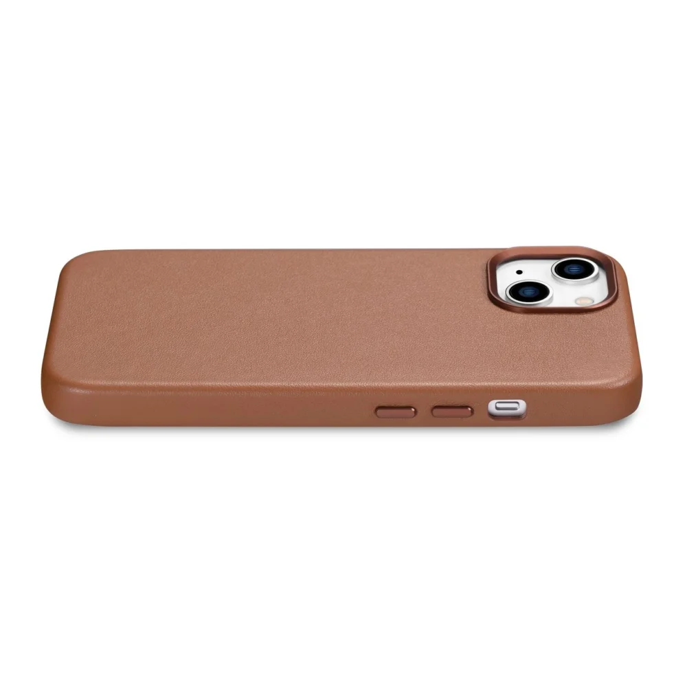 iCarer Case Leather Case Cover for iPhone 14 Plus Brown (MagSafe Compatible)eng