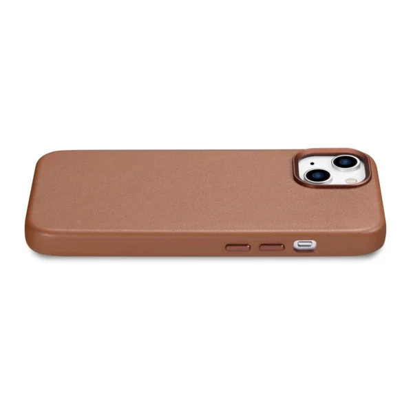 iCarer Case Leather Case Cover for iPhone 14 Plus Brown (MagSafe Compatible)eng