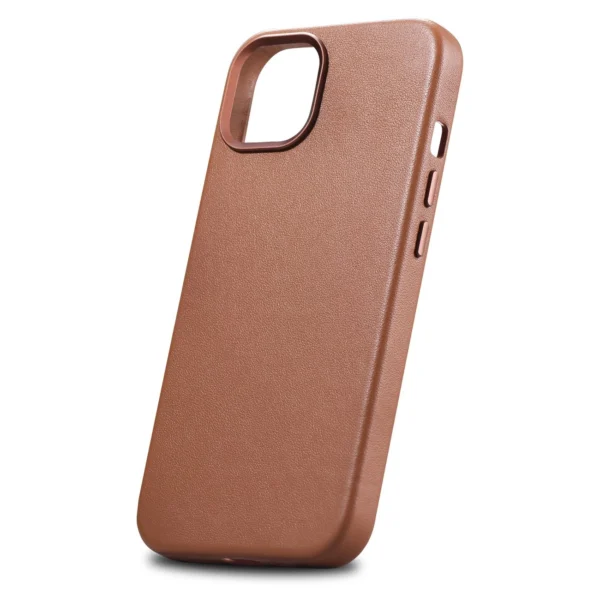 iCarer Case Leather Case Cover for iPhone 14 Plus Brown (MagSafe Compatible)eng