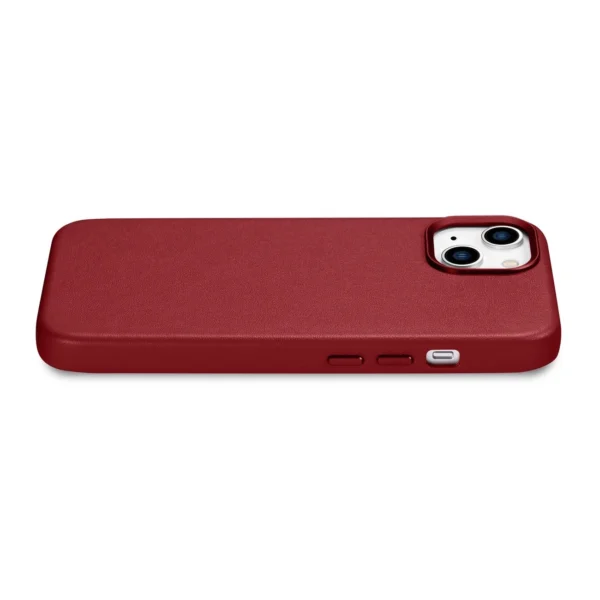 iCarer Case Leather case cover made of natural leather for iPhone 14 Plus red (compatible with MagSafe)eng