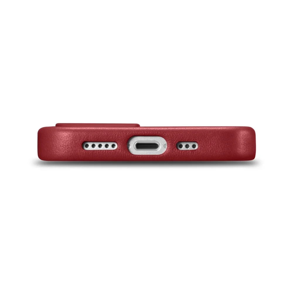 iCarer Case Leather case cover made of natural leather for iPhone 14 Plus red (compatible with MagSafe)eng