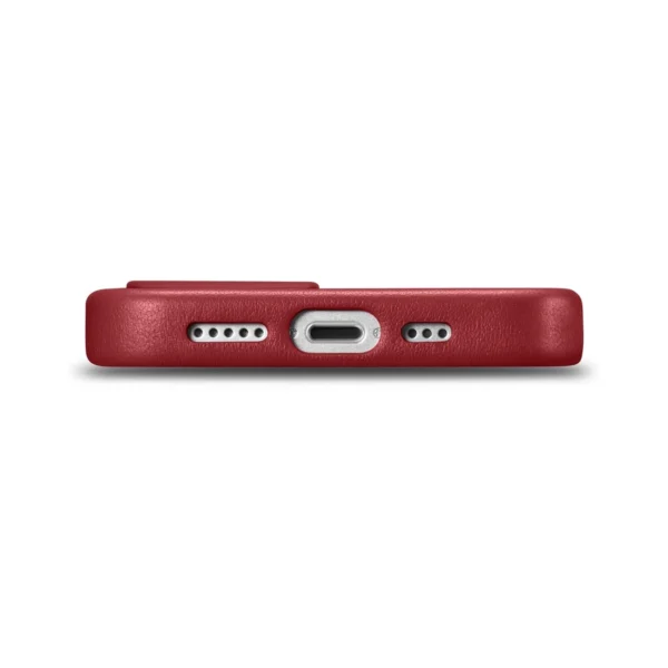 iCarer Case Leather case cover made of natural leather for iPhone 14 Plus red (compatible with MagSafe)eng