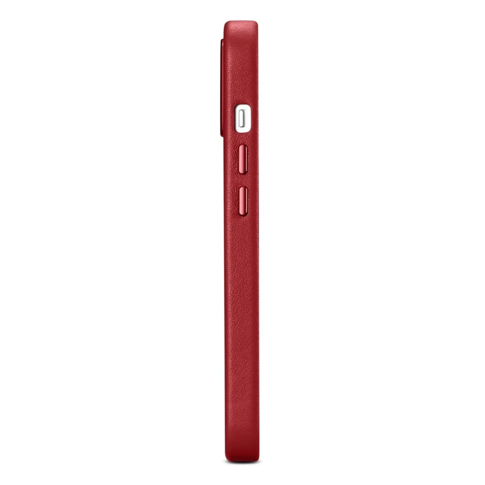 iCarer Case Leather case cover made of natural leather for iPhone 14 Plus red (compatible with MagSafe)eng