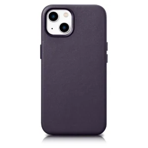 iCarer Case Leather Cover Case for iPhone 14 Plus Dark Purple (MagSafe Compatible)eng
