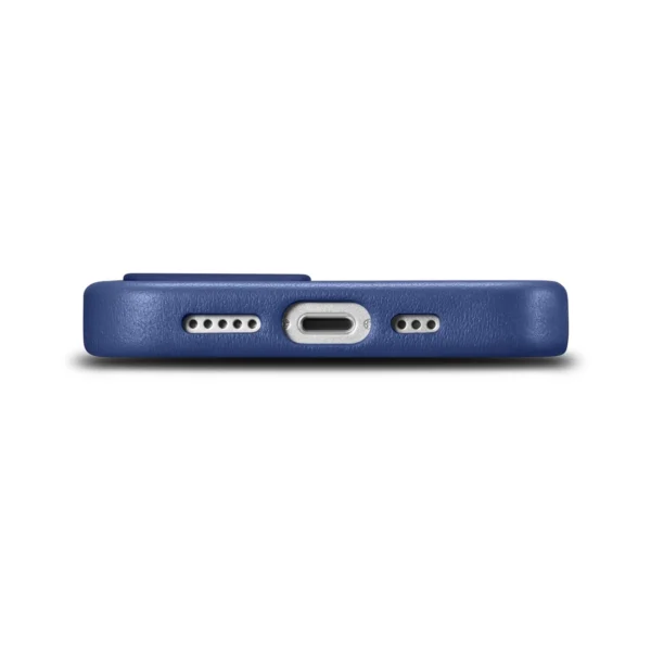 iCarer Case Leather cover for iPhone 14 Plus genuine leather case blue (compatible with MagSafe)eng