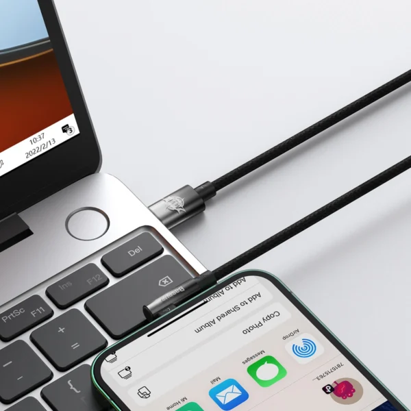 Baseus CAVP000201 angled Lightning - USB-C cable 20W 480Mb/s 1m - blackeng