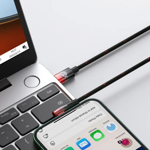 Baseus CAVP000220 angled Lightning - USB-C PD cable 20W 480Mb/s 1m - redeng