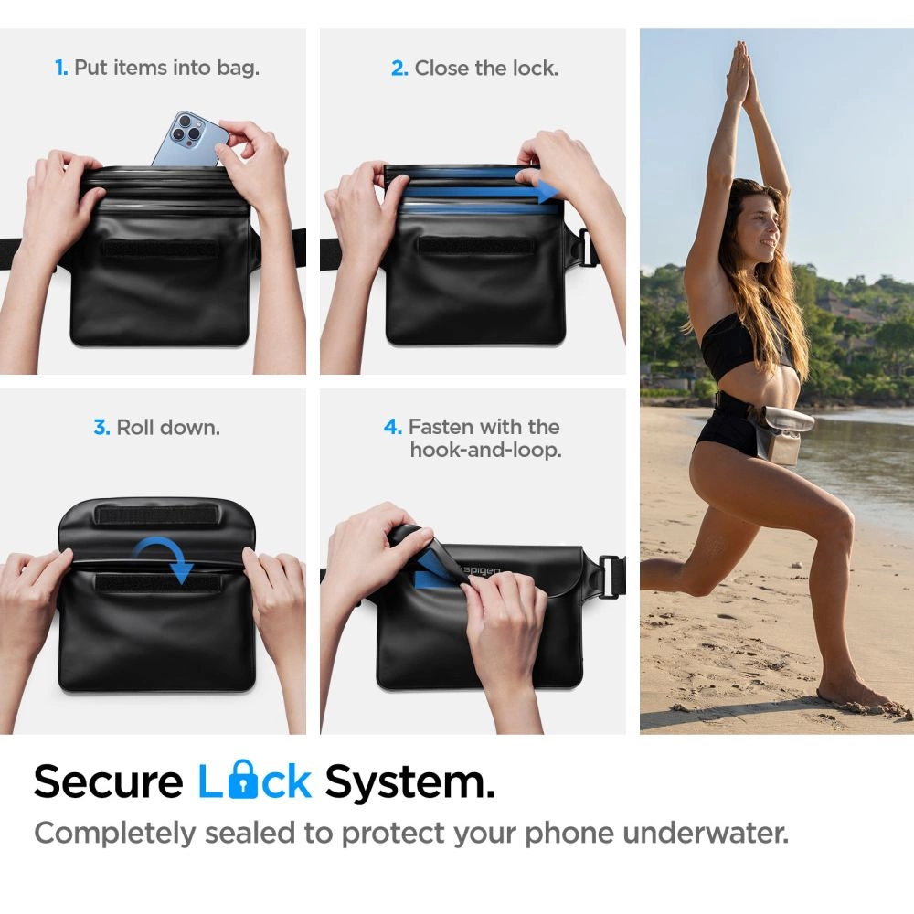 Spigen Aqua Shield A620 Waterproof Hip Bag IPX8 - Blackeng
