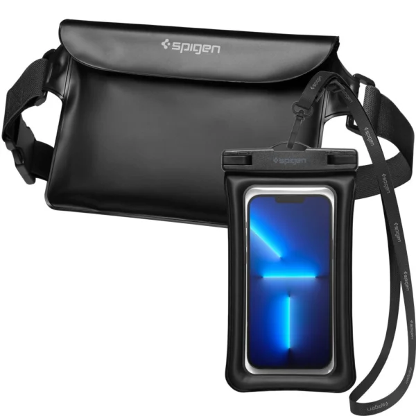 Spigen Aqua Shield A621 Waterproof Hip Bag + Floating Case - Blackeng