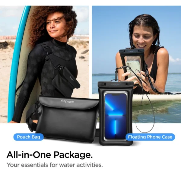 Spigen Aqua Shield A621 Waterproof Hip Bag + Floating Case - Blackeng
