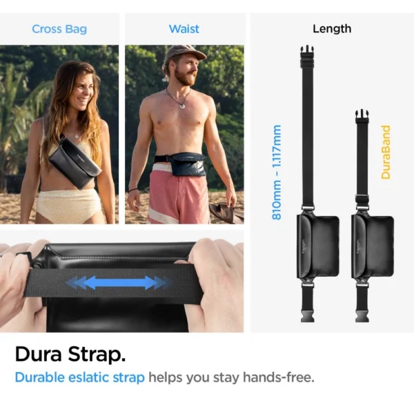 Spigen Aqua Shield A621 Waterproof Hip Bag + Floating Case - Blackeng