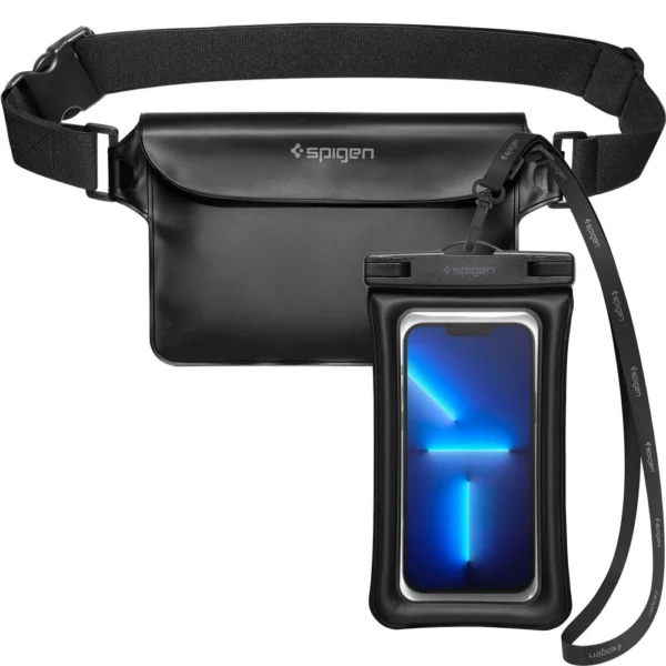 Spigen Aqua Shield A621 Waterproof Hip Bag + Floating Case - Blackeng