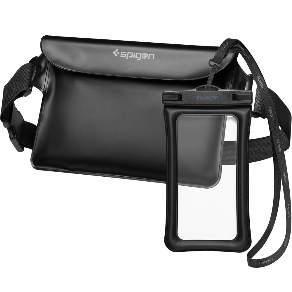 Spigen Aqua Shield A621 Waterproof Hip Bag + Floating Case - Blackeng
