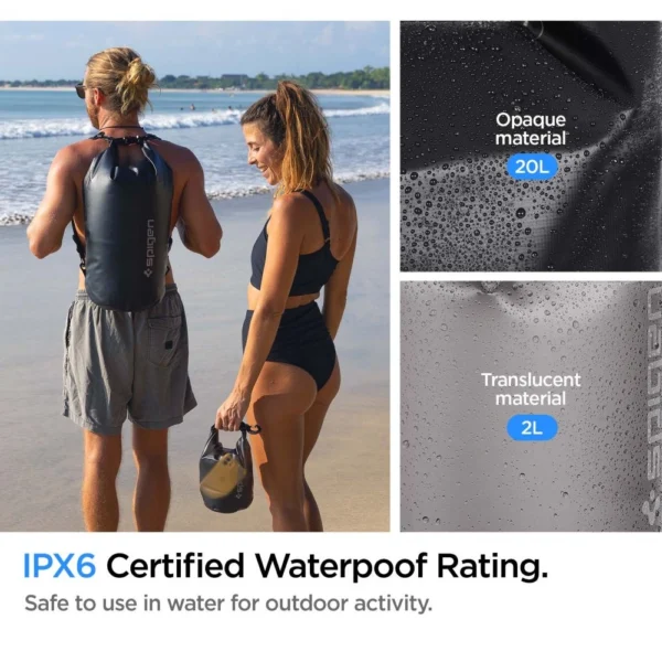 Spigen Aqua Shield A630 Waterproof 20L Bag + 2L Bag - Blackeng
