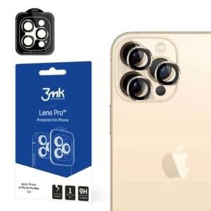 iPhone 14 Pro Max / 14 Pro 9H Camera Glass for 3mk Lens Protection Pro Series Lens - Goldeng