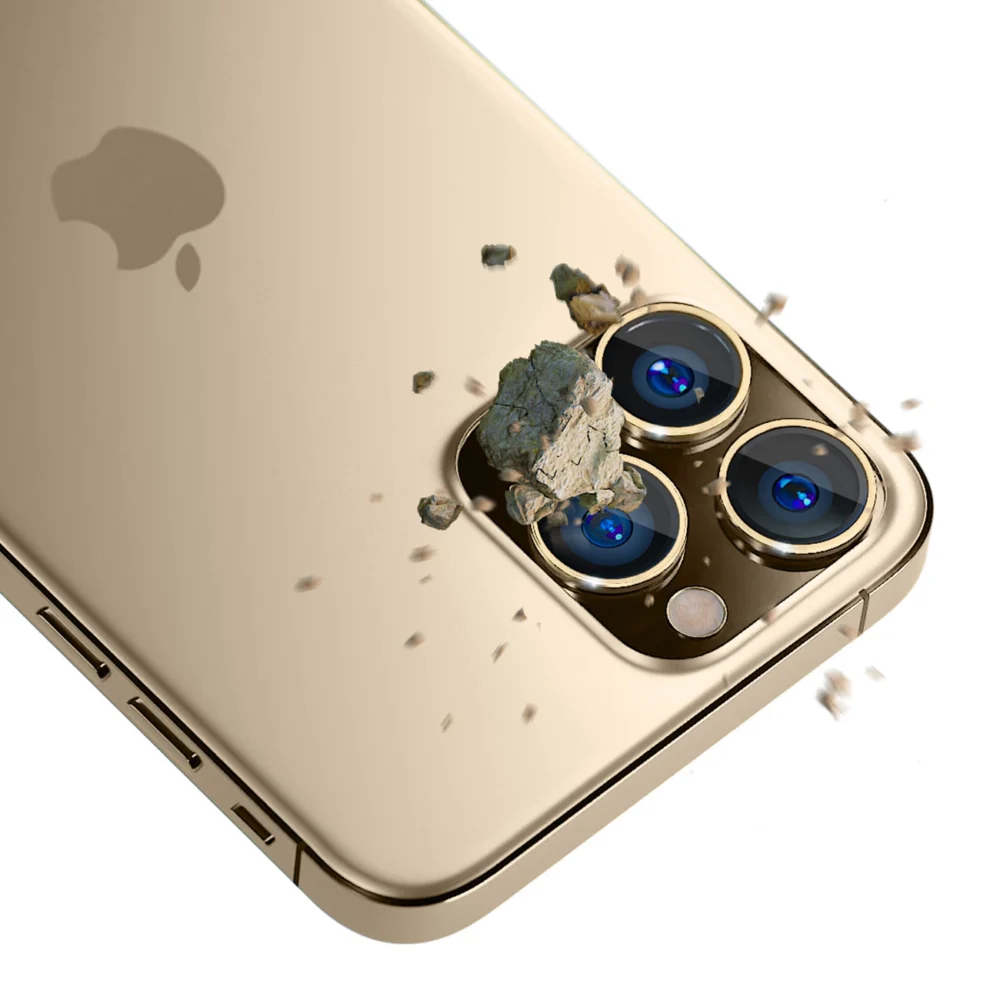iPhone 14 Pro Max / 14 Pro 9H Camera Glass for 3mk Lens Protection Pro Series Lens - Goldeng