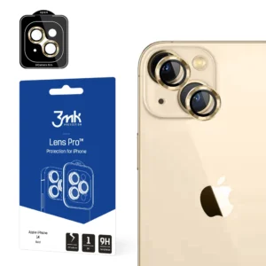 Camera glass for iPhone 14 9H for 3mk Lens Protection Pro series lens - goldeng