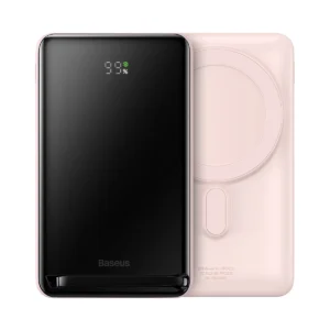 Baseus Magnetic Bracket power bank with wireless charging MagSafe 10000mAh 20W Overseas Edition pink (PPCX000204) + USB Type C cable Baseus Xiaobai Series 60W 0.5meng