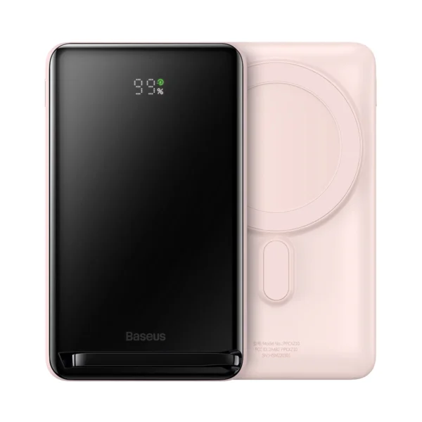 Baseus Magnetic Bracket power bank with wireless charging MagSafe 10000mAh 20W Overseas Edition pink (PPCX000204) + USB Type C cable Baseus Xiaobai Series 60W 0.5meng
