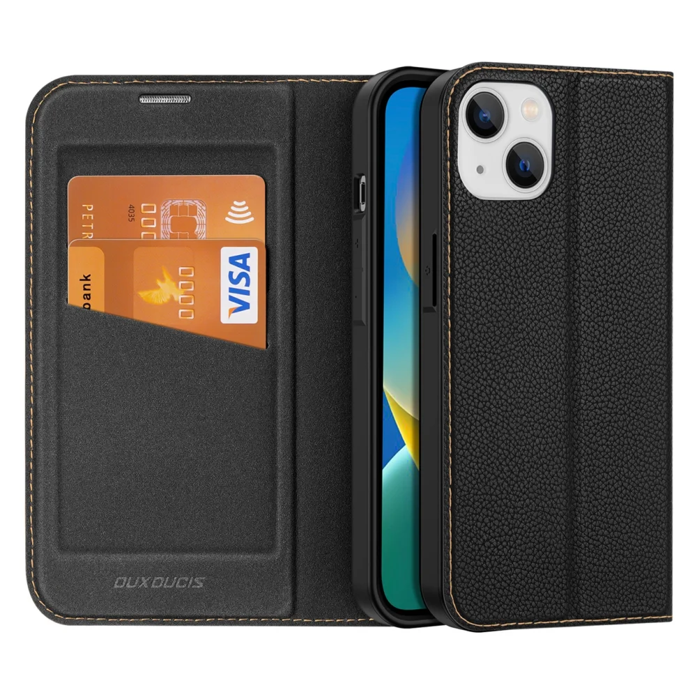 Dux Ducis Skin X2 case for iPhone 14 Plus case with magnetic flap blackeng