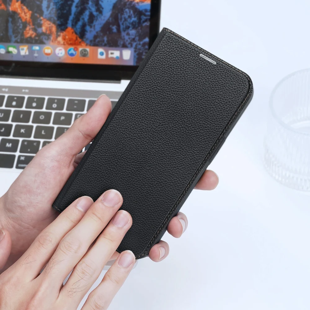 Dux Ducis Skin X2 case for iPhone 14 Plus case with magnetic flap blackeng
