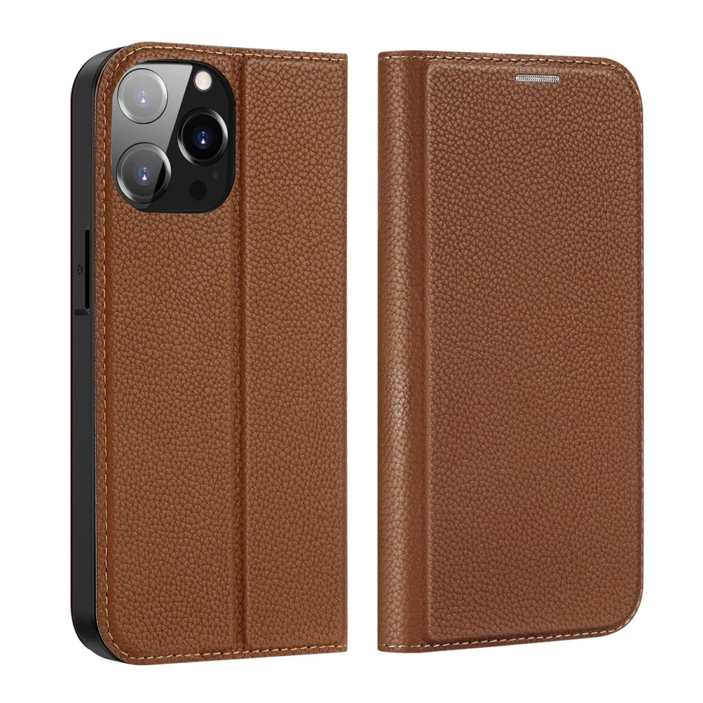 Dux Ducis Skin X2 case for iPhone 14 Pro Max case with magnetic flap browneng