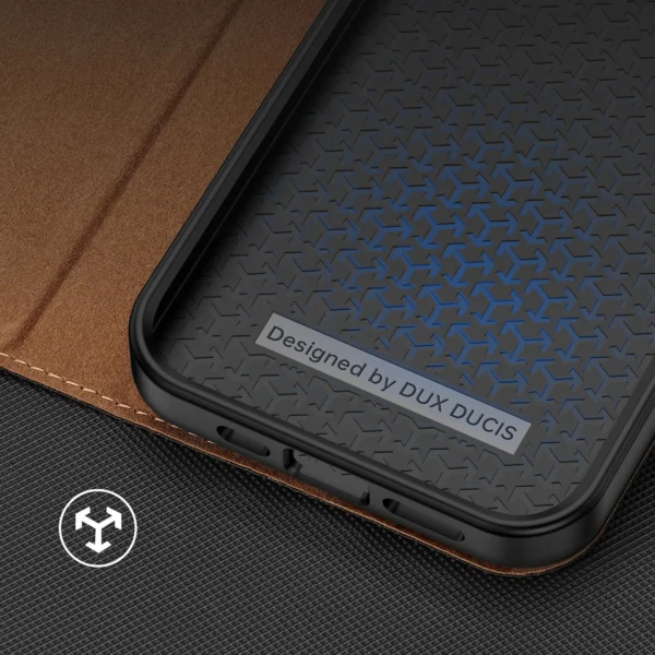 Dux Ducis Skin X2 case for iPhone 14 Pro Max case with magnetic flap browneng