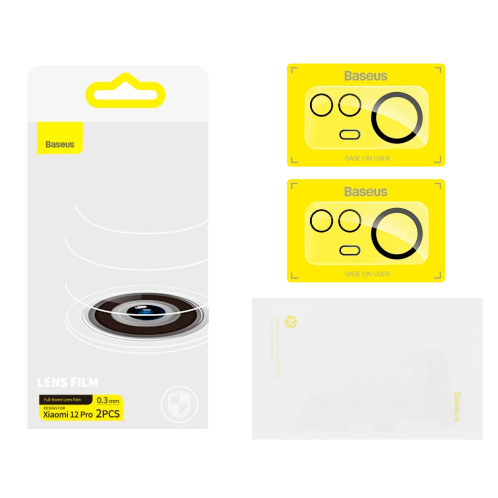Baseus Xiaomi 12 Pro Camera Film 0.3mm Transparent (2pcs) + Cleaning Kit (SGQK000402)eng