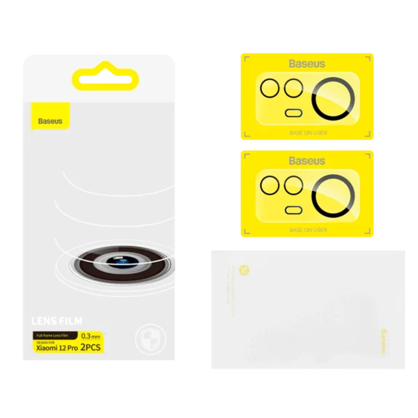 Baseus Xiaomi 12 Pro Camera Film 0.3mm Transparent (2pcs) + Cleaning Kit (SGQK000402)eng