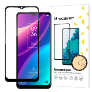 Wozinsky super durable Full Glue tempered glass full screen with frame Case Friendly TCL 30 SE blackeng