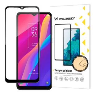 Wozinsky super tough Full Glue tempered glass full screen with Case Friendly TCL 30E black frameeng