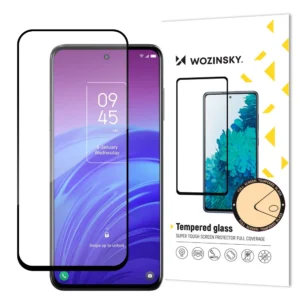 Wozinsky super tough Full Glue Full Glue Full Screen Tempered Glass with Case Friendly TCL 20L Black Frameeng