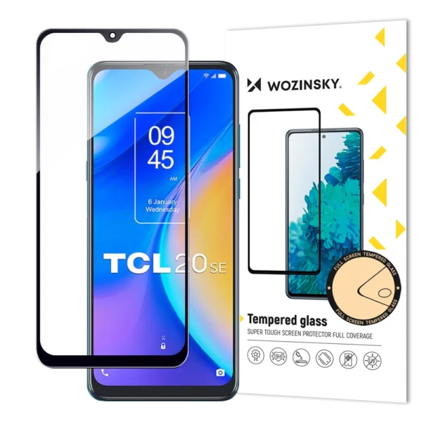 Wozinsky Full Glue Tempered Glass Tempered Glass for TCL 20 SE 9H Full Screen with Black Frameeng