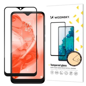 Wozinsky super durable Full Glue tempered glass full screen with Case Friendly TCL 205 black frameeng