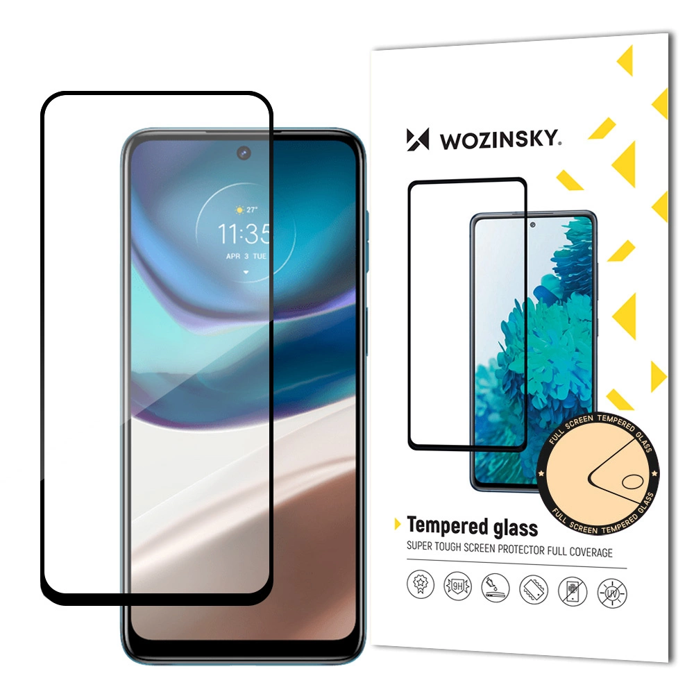 Wozinsky Super Durable Full Glue Tempered Glass Full Screen With Frame Case Friendly Motorola Moto G42 Blackeng