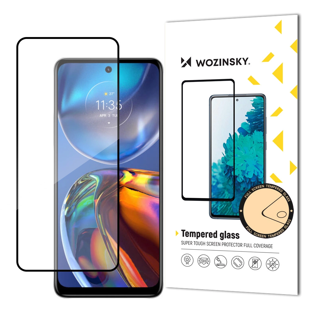 Wozinsky Super Durable Full Glue Tempered Glass Full Screen With Frame Case Friendly Motorola Moto E32 Blackeng