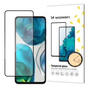 Wozinsky Super Durable Full Glue Full Screen Tempered Glass with Frame Case Friendly Motorola Moto G52 Blackeng