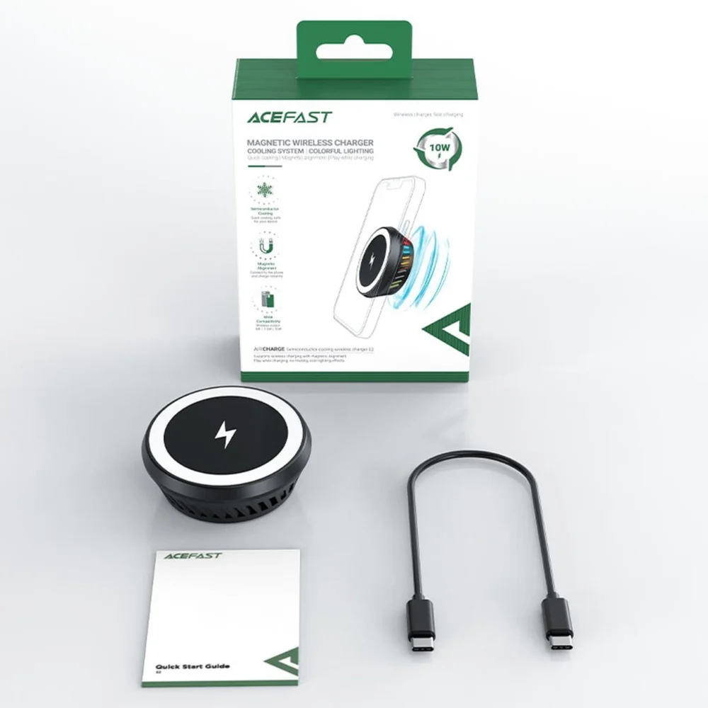 Acefast wireless induction charger with dark gray (E2) cooling systemeng