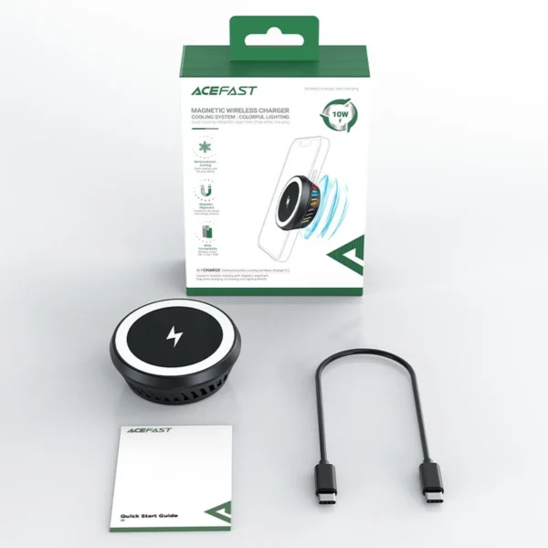 Acefast wireless induction charger with dark gray (E2) cooling systemeng