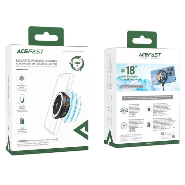 Acefast wireless induction charger with dark gray (E2) cooling systemeng