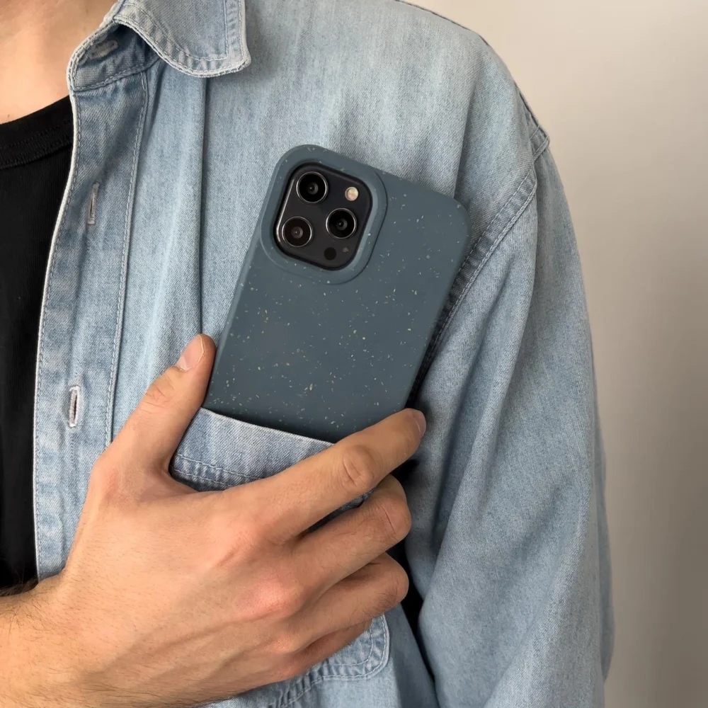 Eco Case case for iPhone 14 silicone degradable cover navy blueeng