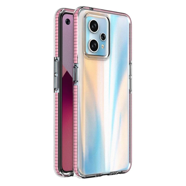 Spring Case for Realme 9 Pro+ / Realme 9 silicone cover with frame light pinkeng