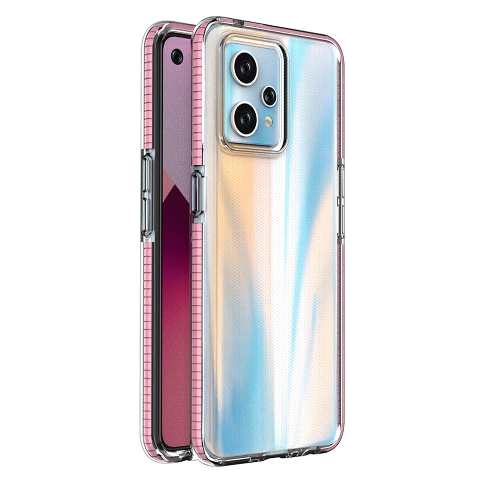 Spring Case for Realme 9 Pro+ / Realme 9 silicone cover with frame light pinkeng
