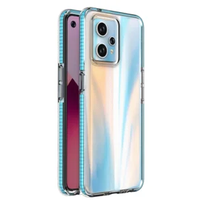 Spring Case for Realme 9 Pro+ / Realme 9 silicone cover with frame light blueeng