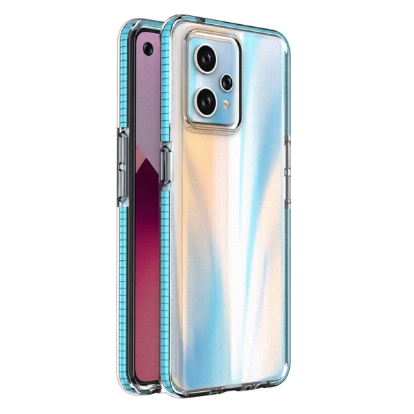 Spring Case for Realme 9 Pro+ / Realme 9 silicone cover with frame light blueeng