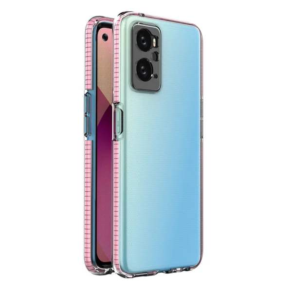 Spring Case Cover for Realme 9i, Oppo A36 / A76 / A96 Silicone Cover with Frame light pinkeng
