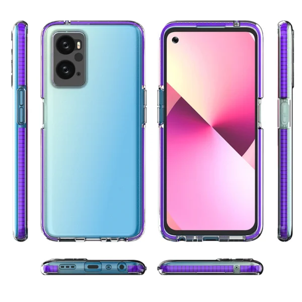 Spring Case Cover for Realme 9i, Oppo A36 / A76 / A96 Silicone Cover with Frame Light Blueeng