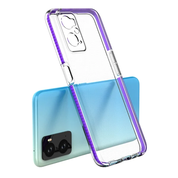Spring Case Cover for Realme 9i, Oppo A36 / A76 / A96 Silicone Cover with Frame Light Blueeng