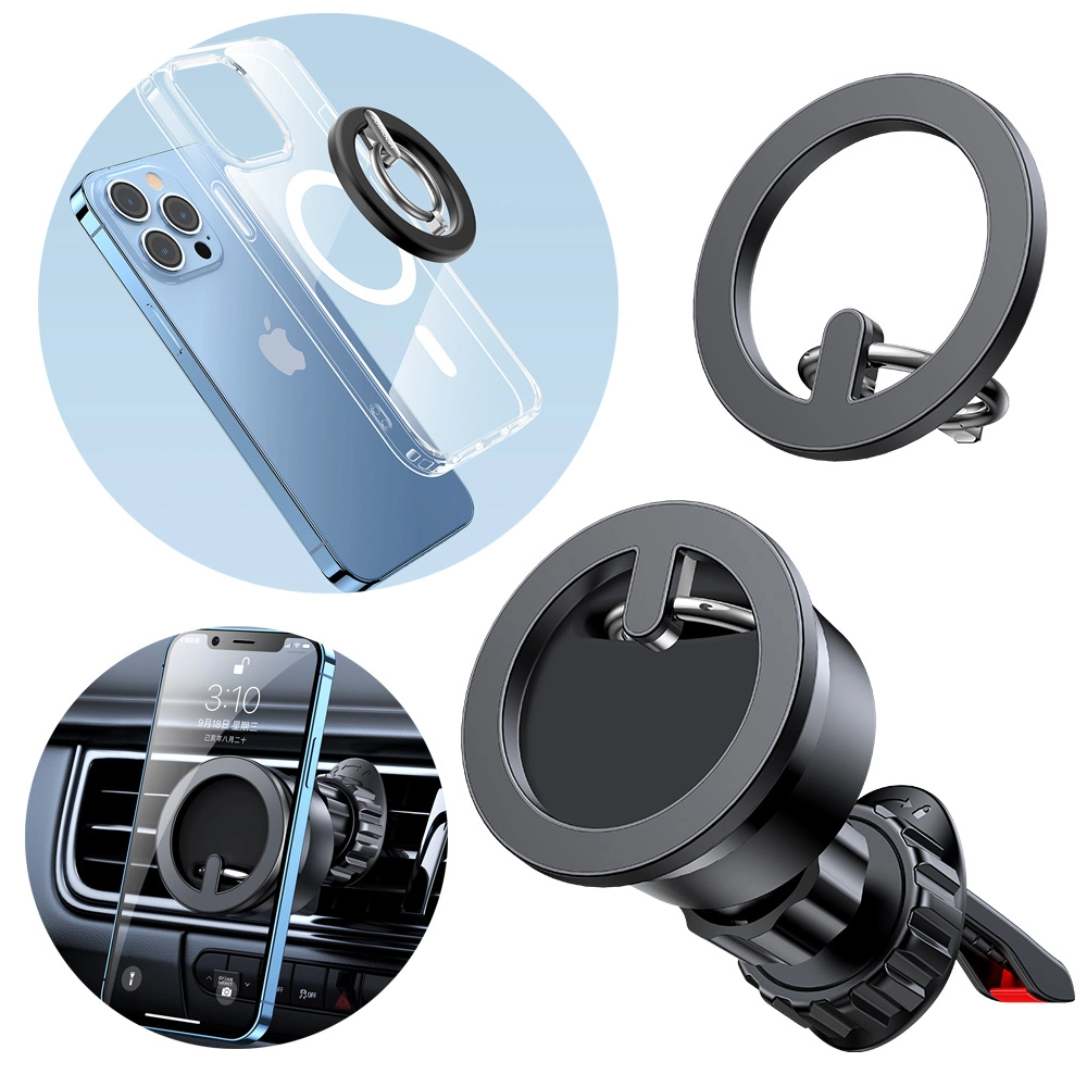 Joyroom kit multifunctional magnetic car holder ring phone support black (JR-ZS294)eng