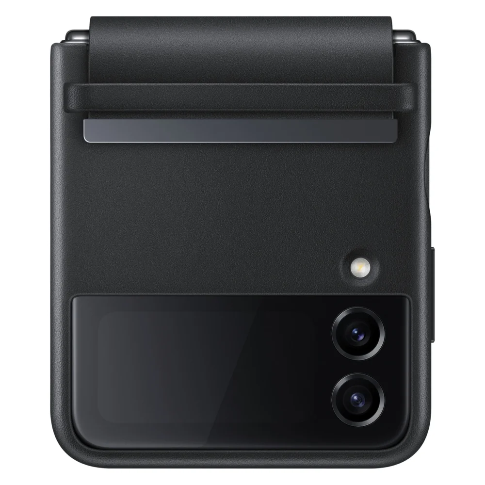 Samsung Flap Leather Cover Leather Case for Samsung Galaxy Z Flip4 Folding Leather Case Black (EF-VF721LBEGWW)eng